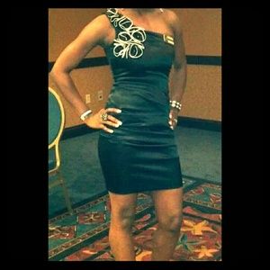 Black one shoulder dress