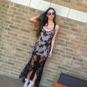 Lip service crochet maxi dress XS