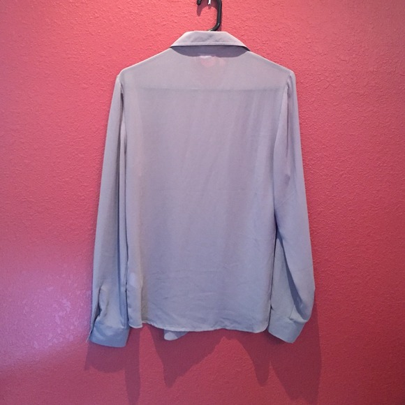 Taupe chiffon collared shirt - Picture 2 of 2