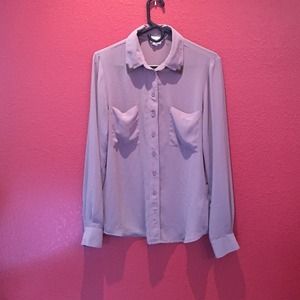 Taupe chiffon collared shirt