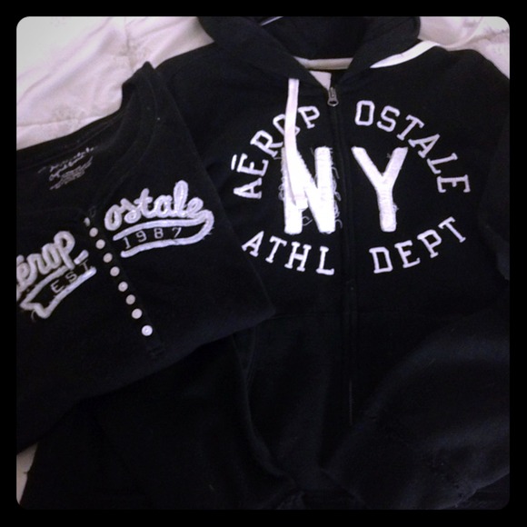 Aeropostale hoodie and flannel Henley