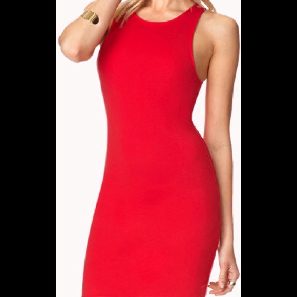 Red bodycon F21 dress