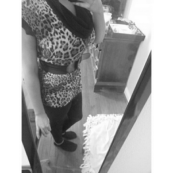 Black & Grey cheetah print top