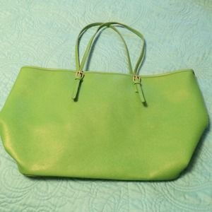 Large green summer tote