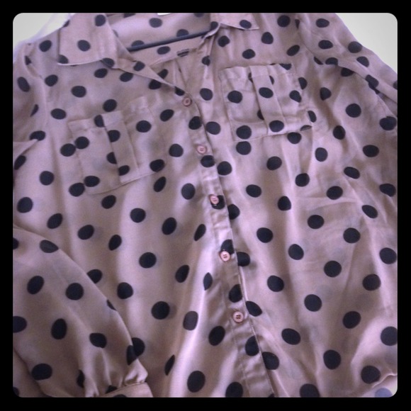 Womens high low polka dot sheer top