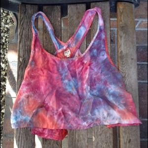 Tie dye crop top with open back
