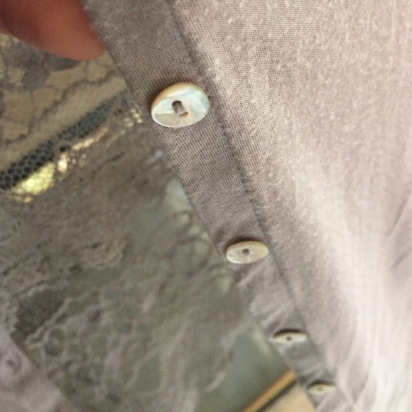 Grey button up top with beautiful lace back - Picture 3 of 3