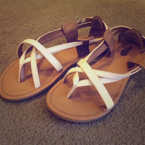 White strappy sandals