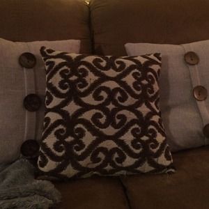 Two chocolate and cream throw pillows!