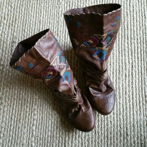 Hippie boho brown boots