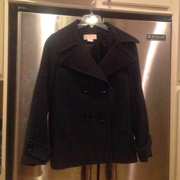Michael Kors Black Wool PeaCoat