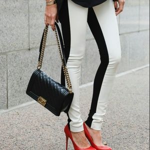 Club. Monaco white leather front and black legging
