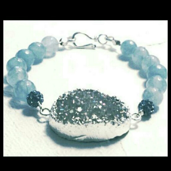 Sold....Light Blue Quartz and  Natural Druzy SP.