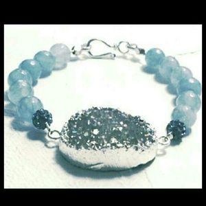 Sold....Light Blue Quartz and  Natural Druzy SP.