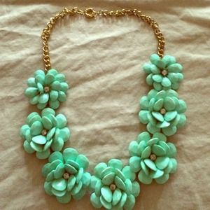 Mint Blue Flower Necklace