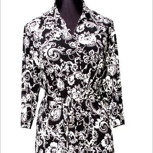 Black and white paisley print dress