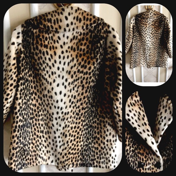 Vintage leopard double-breasted faux fur coat - Picture 2 of 4