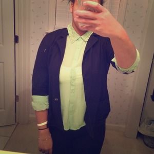 Light green button up