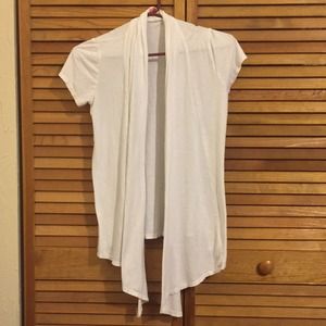 White short sleeved cotton cardigan