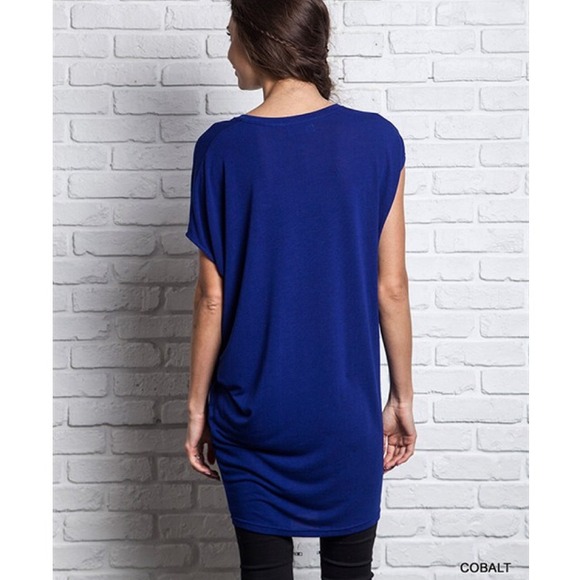 CLEARANCE "Free Spirit" Asymmetrical Draped Top - Picture 3 of 4