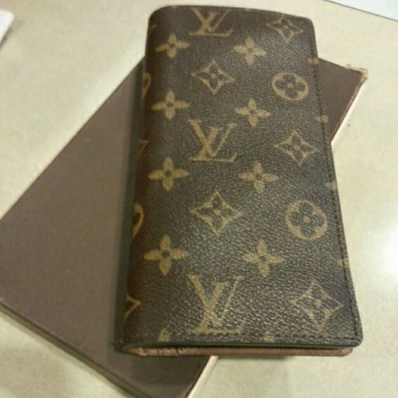 Monogram checkbook wallet