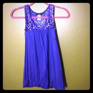 Blue racer back tank top