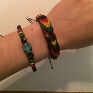 Bundle of two brand new Rasta bracelets!