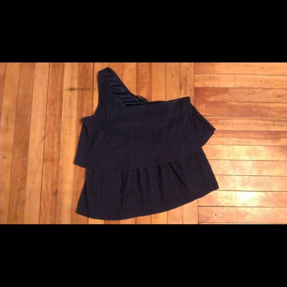 One Shoulder Navy blouse