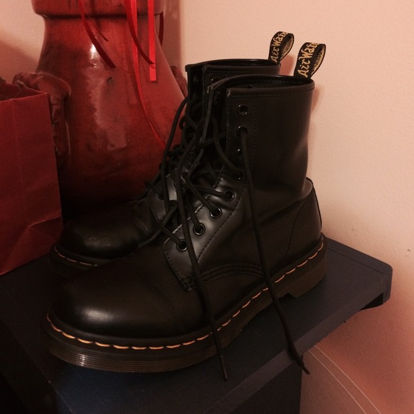 black doc marten combat boots  (size 7)