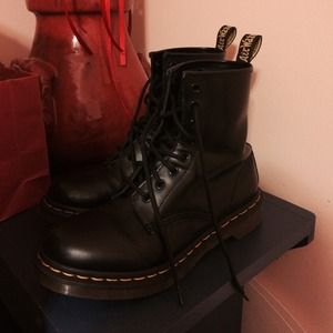 black doc marten combat boots  (size 7)
