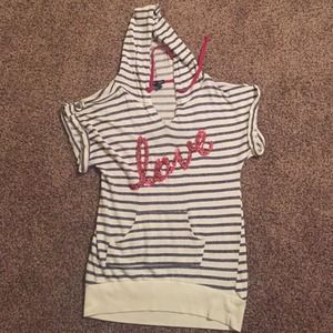 Short sleeve light weight shirt with hood