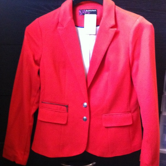Coral blazer with zipper