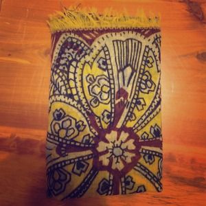 oriental fringed square scarf
