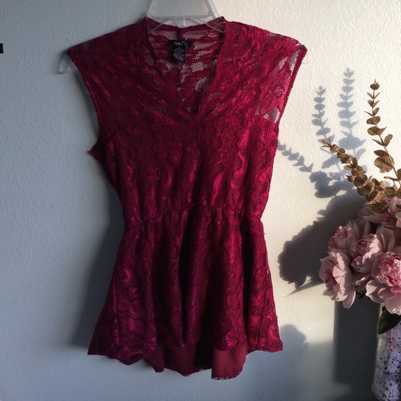 Rue21 Tops - Wine red lace top