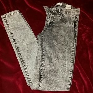 High waisted acid grey jeans