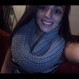 A grey scarf that's awesome for chilly days