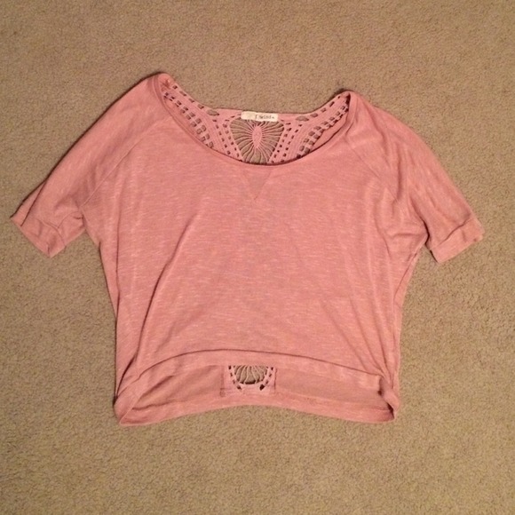 Pink crochet crop top