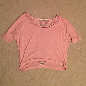 Pink crochet crop top