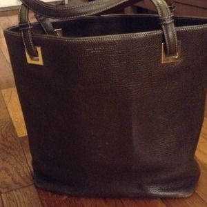 Kate Spade pebbled leather tote bag in dark green