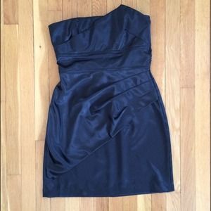 Black strapless dress