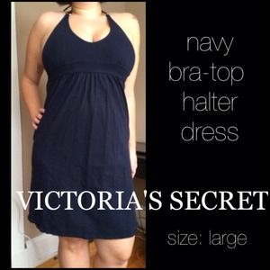 Babydoll Halter Bra-Top Dress - Navy