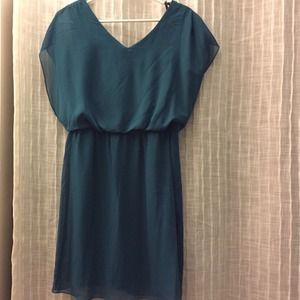 Teal chiffon dress