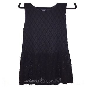 Black peplum crochet top