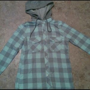 Hooded button up flannel