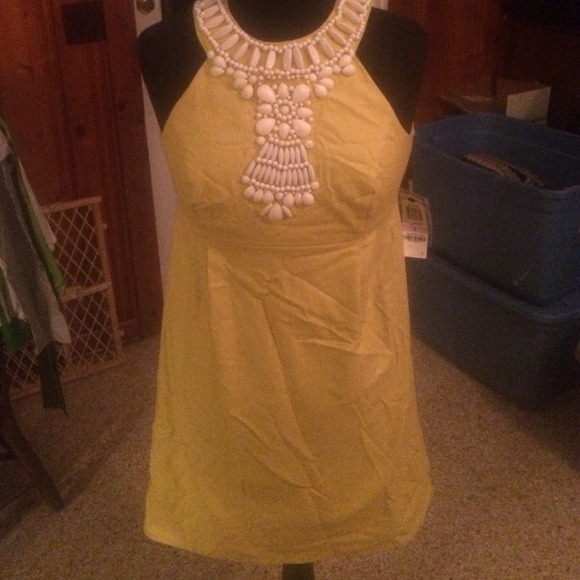 INC company yellow embellished dress! 6
