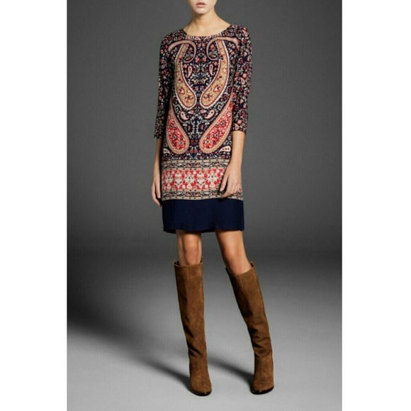 3/4 length O neck woman dress