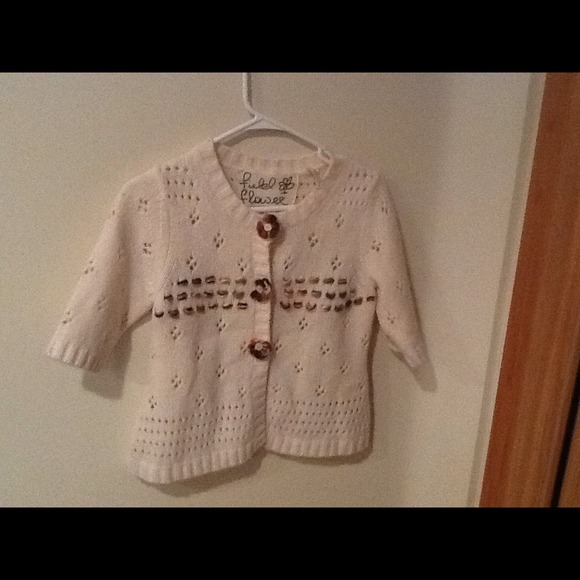 Anthropologie Field Flower Cream Cardigan.