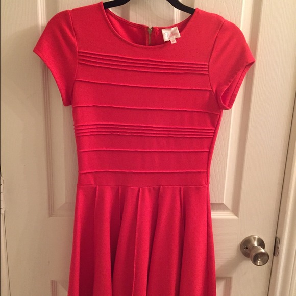 Parker red pleated mini dress