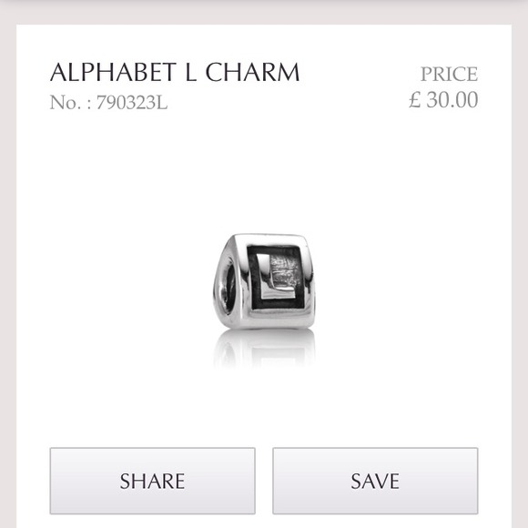 L pandora charm