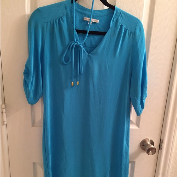 Amanda Uprichard silk blue dress with waist tie
